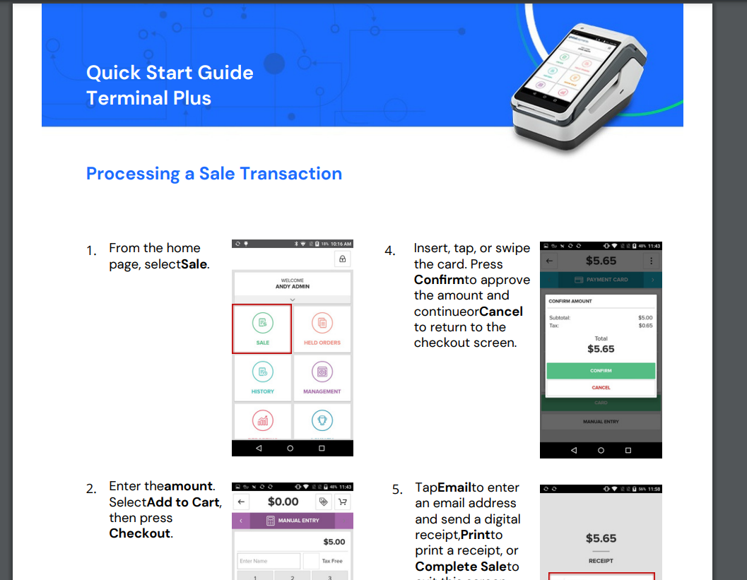 Quick Start Guide Terminal Plus